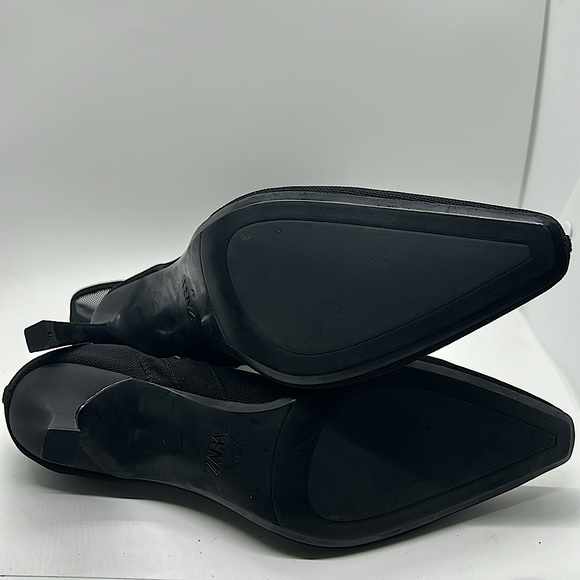 Zara NWT Sexy Black Mesh Ankle Booties Boots Shoes **Size 37/US 6.5**🔥🔥 - Picture 7 of 7